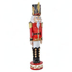 Haute Decor 37 Inch Tall Christmas Nutcracker (Silver, Gold) - Large Christmas Nutcracker for Front Porch or Interior Holiday Decor