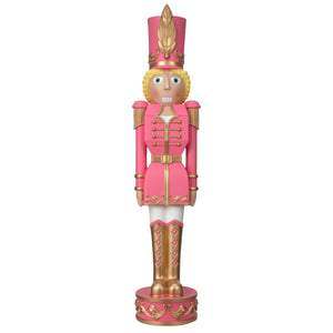 Haute Decor 37 Inch Tall Christmas Nutcracker (Silver, Gold) - Large Christmas Nutcracker for Front Porch or Interior Holiday Decor