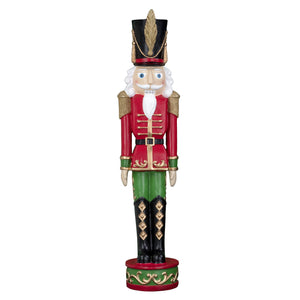 Haute Decor 37 Inch Tall Christmas Nutcracker (Silver, Gold) - Large Christmas Nutcracker for Front Porch or Interior Holiday Decor